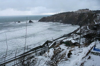 厳冬の青海川